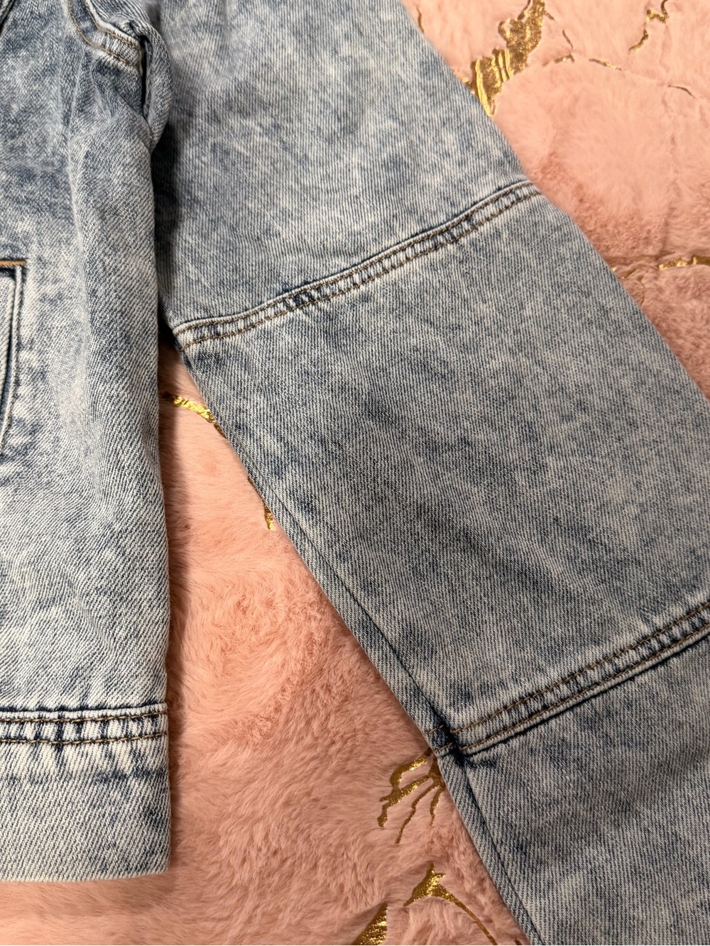 NWT Free People Light Denim Rumours Jean Jacket in Indigo Acid Wash Medium M NEW - Picture 5 of 9
